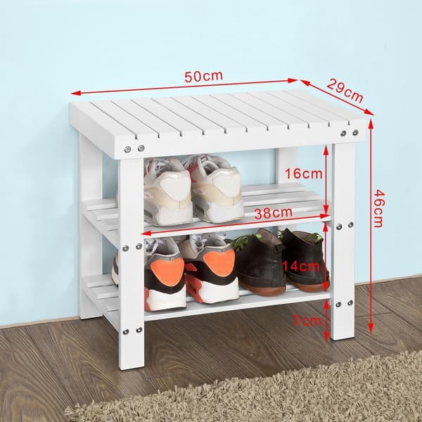 SoBuy Skostativ, L50 * W29 * H45 cm, bambus, FSR02-K-W