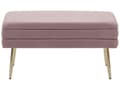 Miniatyrbillede 5 af 7: Opbevaringsbænk Lyserød Velour med Guldben af Jern 41 x 79 x 37 Glamourøs Blød Bænk til Entré Opbevaring Design Polstret Sengebænk Indendørs