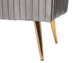 Miniatyrbillede 6 af 7: Soveværelsebænk Grå Velour Polstret Guld Metalben 118 cm Glamourøs Stil Stue Soveværelse eller Entre