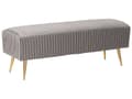 Miniatyrbillede 1 af 7: Soveværelsebænk Grå Velour Polstret Guld Metalben 118 cm Glamourøs Stil Stue Soveværelse eller Entre
