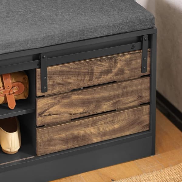 SoBuy Skobänk med dyna, Bänk med skoförvaring under sitsen FSR120-HG