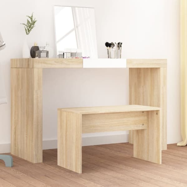 vidaXL Sminkpall sonoma-ek 70x35x45 cm konstruerat trä