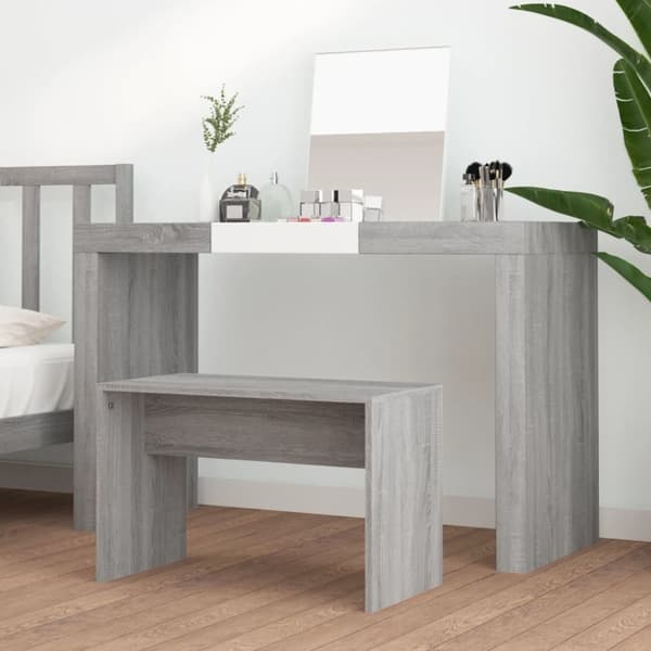 vidaXL Sminkpall grå sonoma 70x35x45 cm konstruerat trä
