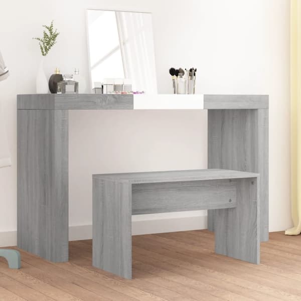 vidaXL Sminkpall grå sonoma 70x35x45 cm konstruerat trä