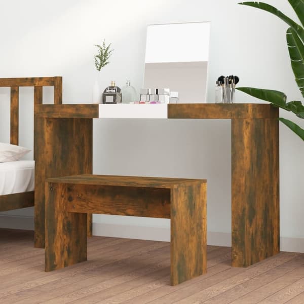 vidaXL Krakk til sminkebord røkt eik 70x35x45 cm konstruert tre