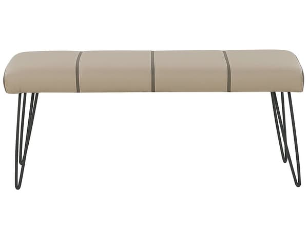 Soveromsbenk Beige Kunstskinntrekk Metallben Moderne