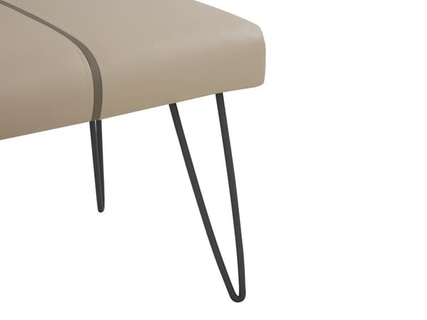 Soveromsbenk Beige Kunstskinntrekk Metallben Moderne