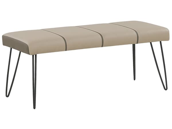 Soveromsbenk Beige Kunstskinntrekk Metallben Moderne