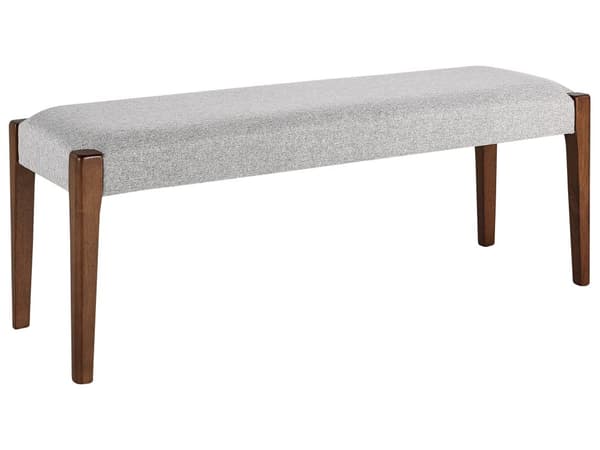 Bænk Grå Polyester Mørkt Træ 116 x 37 cm Lille Smal Træbænk med Polstret Sæde Entré Indendørs Stue Soveværelse Tilbehør Design Inspiration