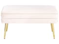 Miniatyrbilde 4 av 7: Benk med oppbevaring Hvit Fløyel 71 x 41 x 79 cm Gyldne ben Oppbevaring Ensfarget Glamour Moderne Soverom Stue Gang