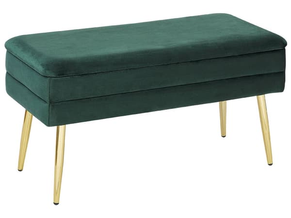 Opbevaringsbænk Lyserød Velour med Guldben af Jern 41 x 79 x 37 Glamourøs Blød Bænk til Entré Opbevaring Design Polstret Sengebænk Indendørs