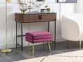 Miniatyrbillede 2 af 7: Opbevaringsbænk Bordeaux Polyester Fløjlspolstring Gyldne Ben Glamourøs Design Ensfarvet Stuemøbler