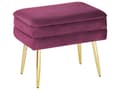 Miniatyrbillede 1 af 7: Opbevaringsbænk Bordeaux Polyester Fløjlspolstring Gyldne Ben Glamourøs Design Ensfarvet Stuemøbler