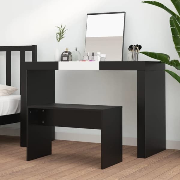 vidaXL Meikkijakkara musta 70x35x45 cm tekninen puu