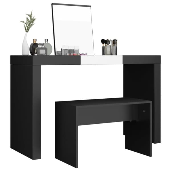 vidaXL Meikkijakkara musta 70x35x45 cm tekninen puu