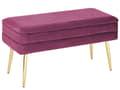 Miniatyrbild 1 av 7: Sovrumsförvaring Bänk Burgundy Polyester Sammetsklädsel Guldben Glam Design Enkel Färg Vardagsrum Möbler