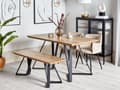 Miniatyrbillede 2 af 6: Spisebordsbænk Lyst Træ sort 120 x 40 cm Bænk til Spisebord Køkkenbænk til Entre Trænbænk Lille Plankebænk
