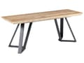 Miniatyrbillede 1 af 6: Spisebordsbænk Lyst Træ sort 120 x 40 cm Bænk til Spisebord Køkkenbænk til Entre Trænbænk Lille Plankebænk
