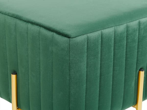 Penkki vihreä sametti verhoiltu metallijalat 89 x 45 x 42 cm tuftattu glamour tyyli
