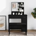 Miniatyrbillede 3 af 11: vidaXL makeupbord med spejl 86,5x35x136 cm sort