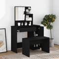 Miniatyrbillede 2 af 11: vidaXL makeupbord med spejl 86,5x35x136 cm sort