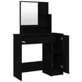Miniatyrbild 7 av 11: vidaXL Sminkbord med spegel svart 86,5x35x136 cm