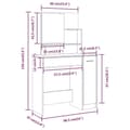 Miniatyrbild 10 av 11: vidaXL Sminkbord med spegel svart 86,5x35x136 cm