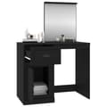 Miniatyrbillede 5 af 11: vidaXL makeupbord med spejl 90x50x132,5 cm konstrueret træ sort
