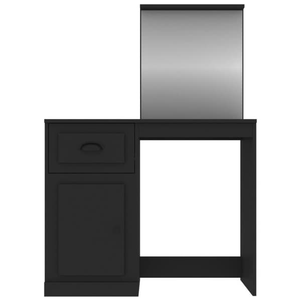 vidaXL makeupbord med spejl 90x50x132,5 cm konstrueret træ sort