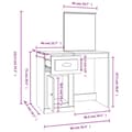 Miniatyrbillede 10 af 11: vidaXL makeupbord med spejl 90x50x132,5 cm konstrueret træ sort