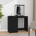 Miniatyrbillede 2 af 11: vidaXL makeupbord med spejl 90x50x132,5 cm konstrueret træ sort