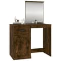 Miniatyrbillede 4 af 11: vidaXL makeupbord med spejl 90x50x132,5 cm konstrueret træ røget eg