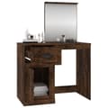Miniatyrbillede 5 af 11: vidaXL makeupbord med spejl 90x50x132,5 cm konstrueret træ røget eg