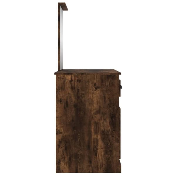vidaXL makeupbord med spejl 90x50x132,5 cm konstrueret træ røget eg