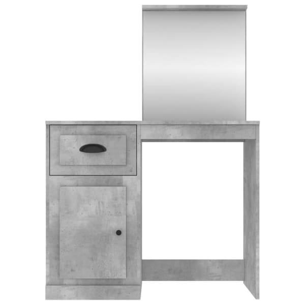 vidaXL makeupbord med spejl 90x50x132,5 cm konstrueret træ betongrå