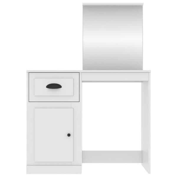 vidaXL Sminkebord med speil hvit 90x50x132,5 cm konstruert tre