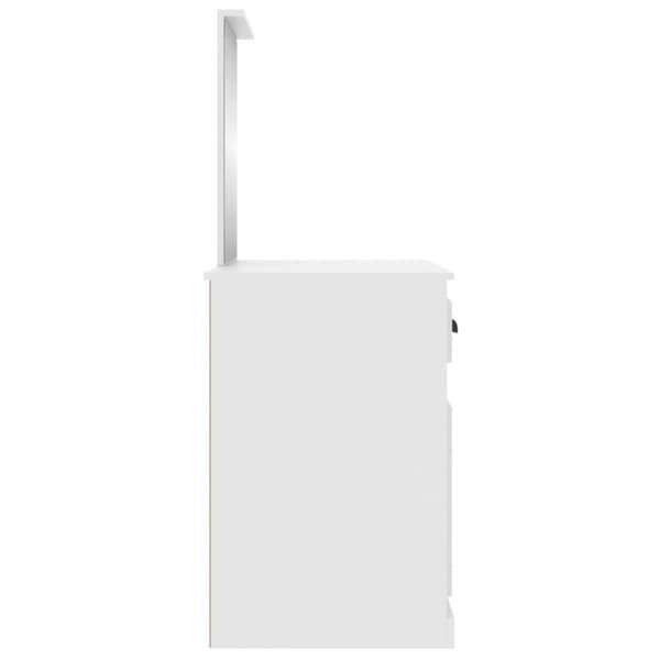 vidaXL Sminkebord med speil hvit 90x50x132,5 cm konstruert tre