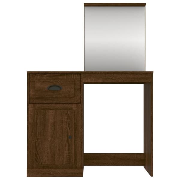 vidaXL Sminkbord med spegel brun ek 90x50x132,5 cm konstruerat trä