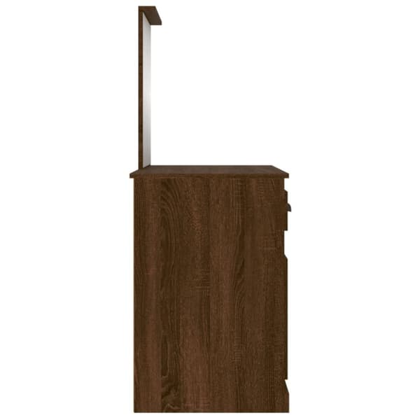 vidaXL Sminkbord med spegel brun ek 90x50x132,5 cm konstruerat trä