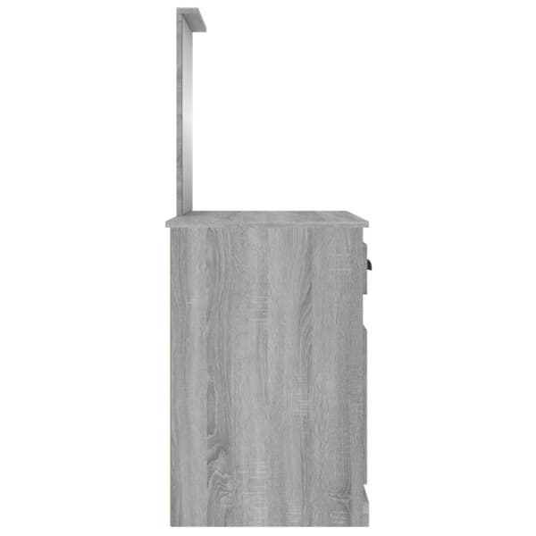vidaXL Sminkbord med spegel grå sonoma 90x50x132,5 cm konstruerat trä