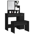 Miniatyrbild 3 av 11: vidaXL Sminkbord svart 86,5x35x136 cm