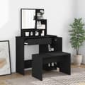 Miniatyrbild 2 av 11: vidaXL Sminkbord svart 86,5x35x136 cm