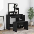 Miniatyrbild 1 av 11: vidaXL Sminkbord svart 86,5x35x136 cm