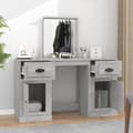 Miniatyrbillede 3 af 11: vidaXL makeupbord med spejl 130x50x132,5 cm grå sonoma-eg