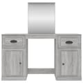 Miniatyrbillede 6 af 11: vidaXL makeupbord med spejl 130x50x132,5 cm grå sonoma-eg