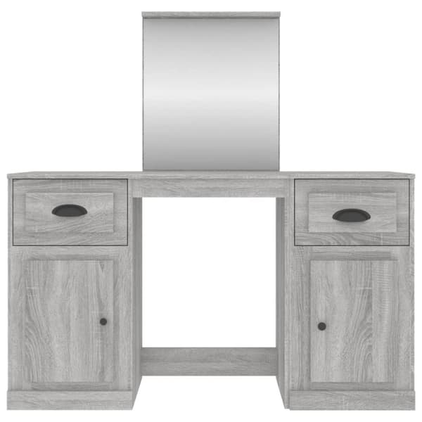 vidaXL makeupbord med spejl 130x50x132,5 cm grå sonoma-eg