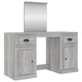 Miniatyrbillede 1 af 11: vidaXL makeupbord med spejl 130x50x132,5 cm grå sonoma-eg
