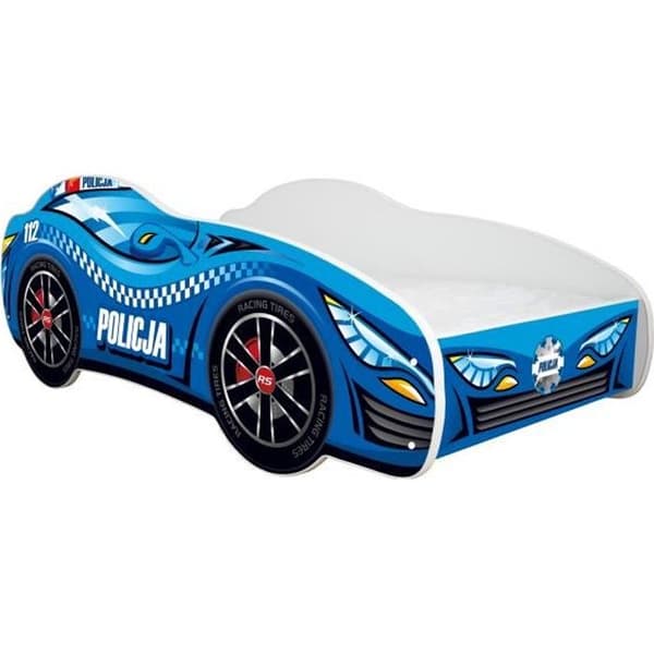 AUTO POLICE barnsäng 140x70 cm + madrass - Märke - Modell - Huvudfärg: Blå - Typ av publik: Barn