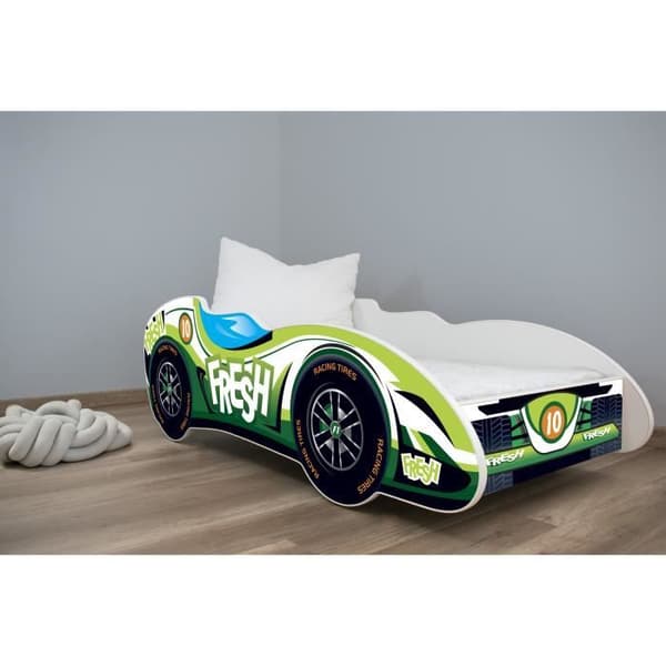 Lit auto - FRÄSCH BIL - Formel 1 - 140 x 70 cm - 1 plats - Inkluderad ribbotten