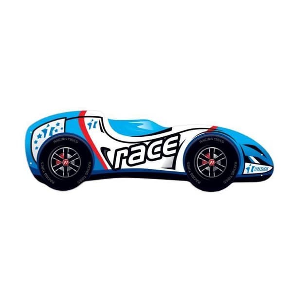 Lit auto - RACE - Formule 1 - 140x70 cm - Matelas inklus - 1 plats - Trä
